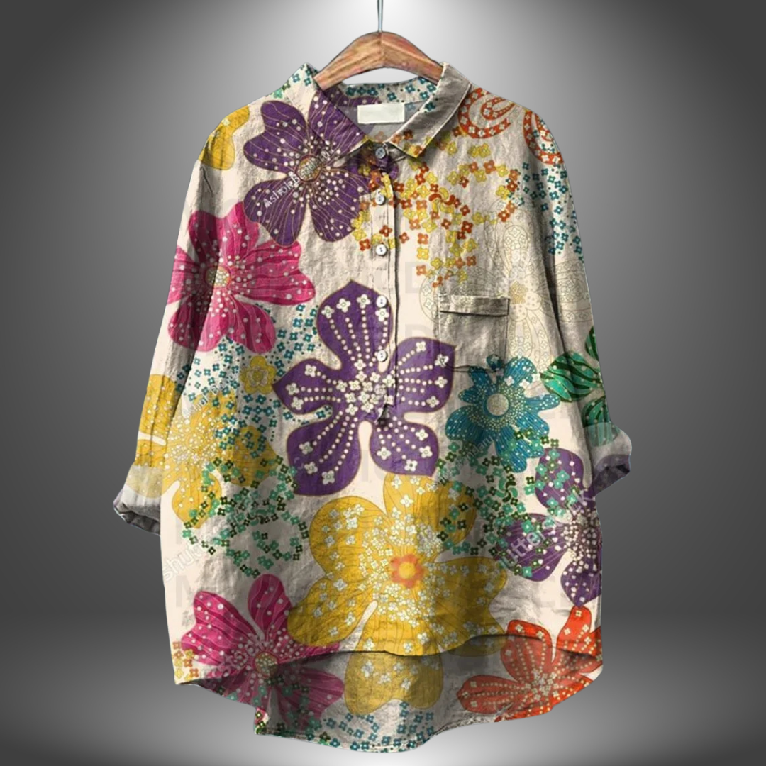 Chemise Manches Courtes Florale Femme Élégante