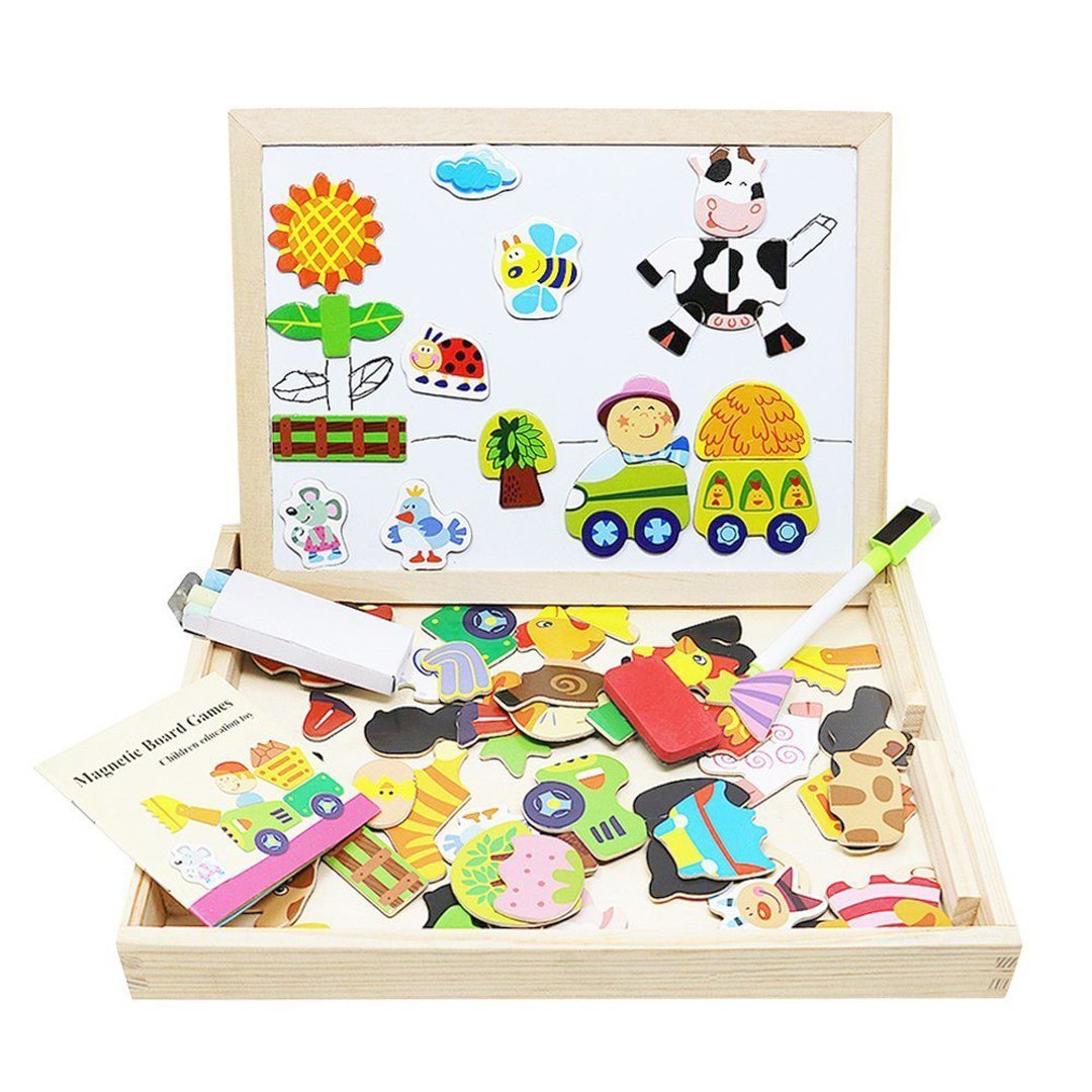 Tableau Éducatif Bois pour Enfants avec Animaux Colorés - PanierRoyale