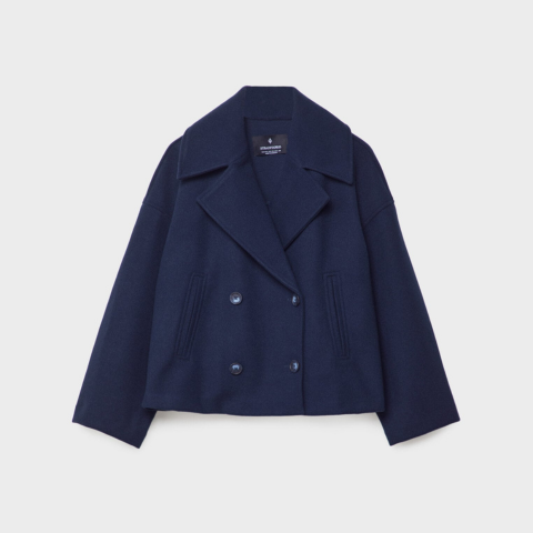 Veste Femme Chic - Manteau Court Élégant Double Fermeture