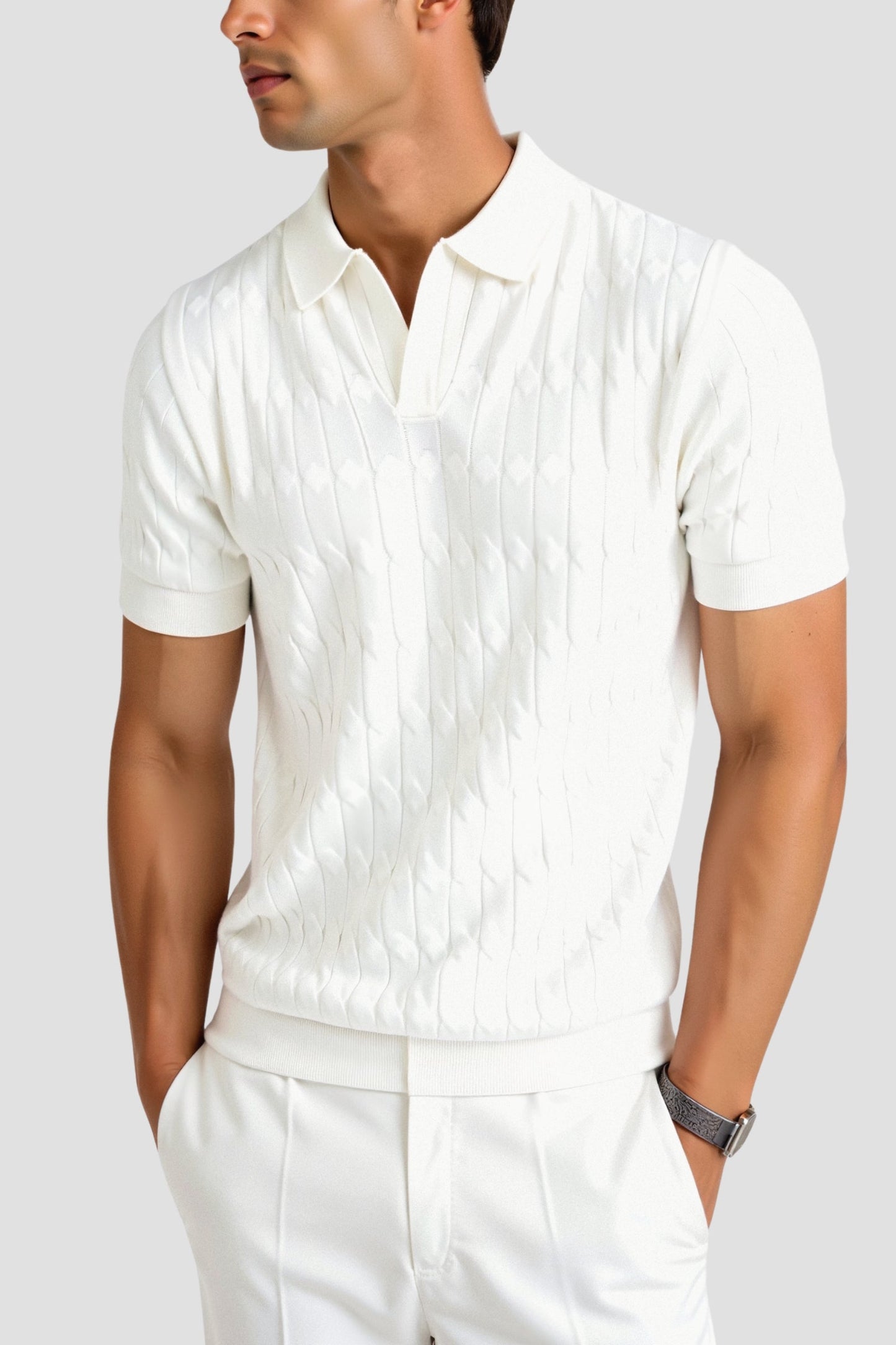 Chemise Polo Homme Blanche Classique Élégante