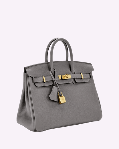 Sac à main en cuir noir chic avec fermeture métallique