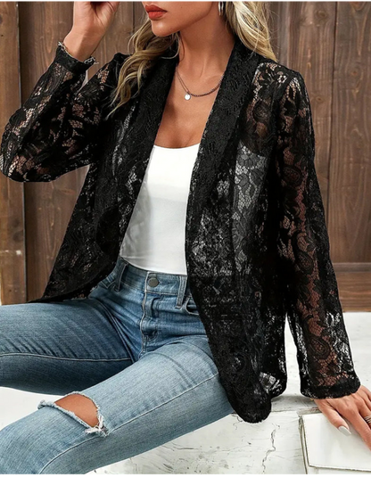 Gilet Femme Long Blanc Noir Élégant
