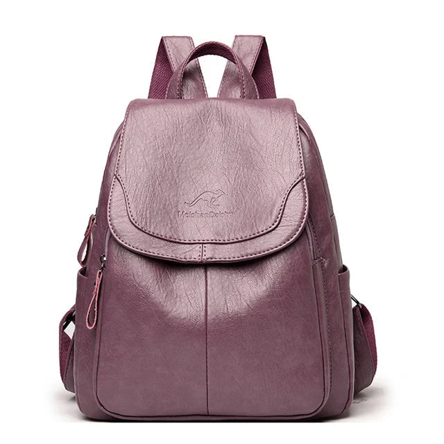 Sac à dos femme cuir noir ajustable