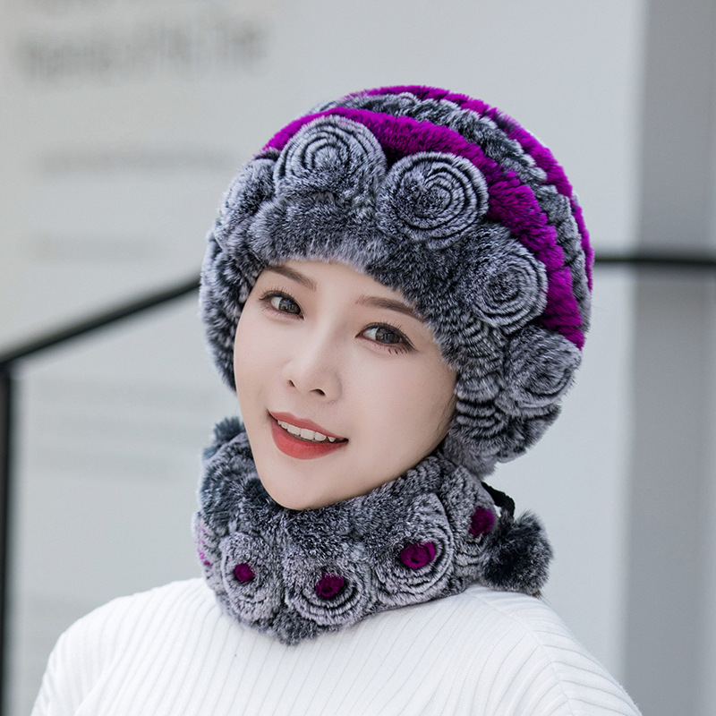 Bonnet Femme Hiver Fourré Doux et Confortable
