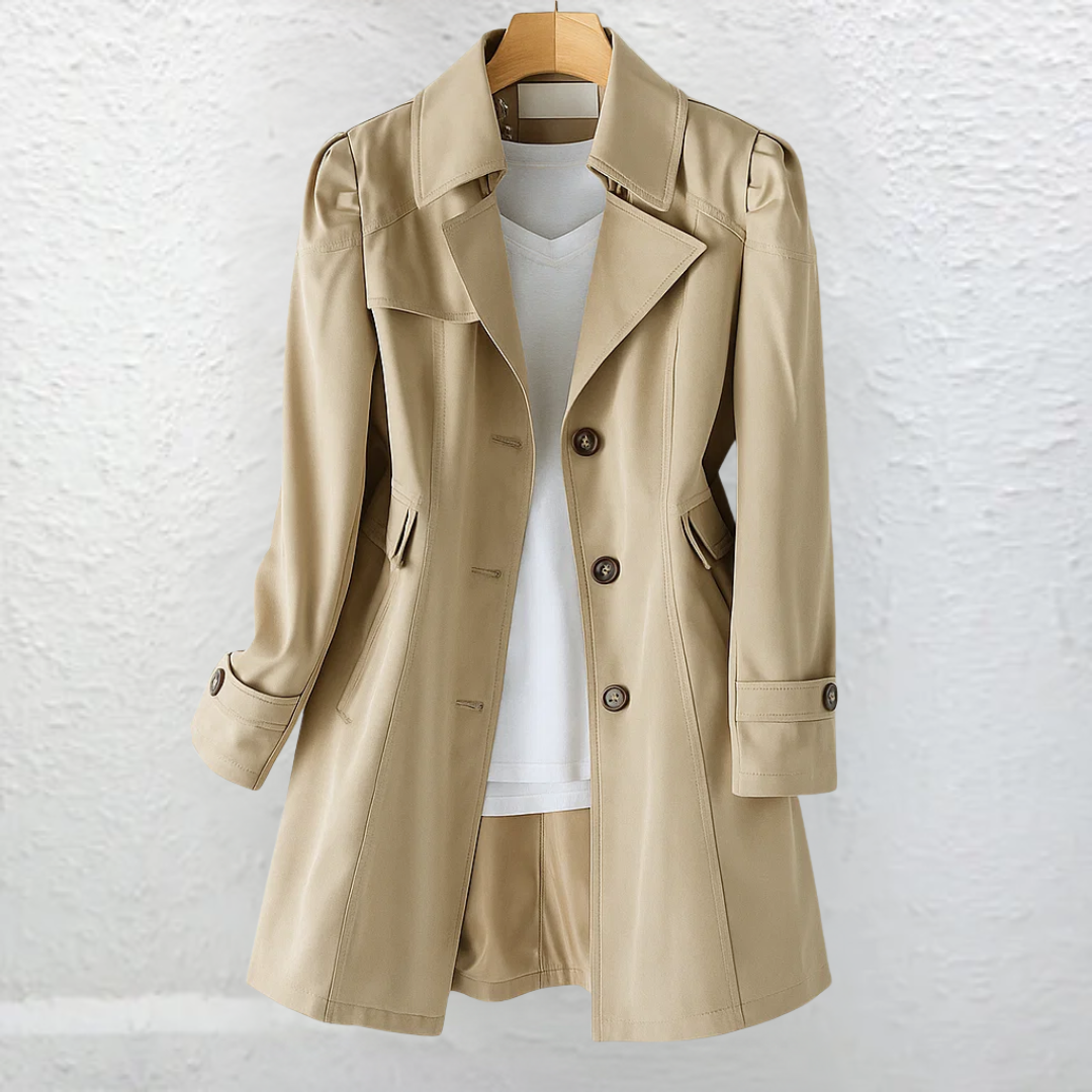 Manteau Trench Femme Coupe Ajustée Style Vintage Classique