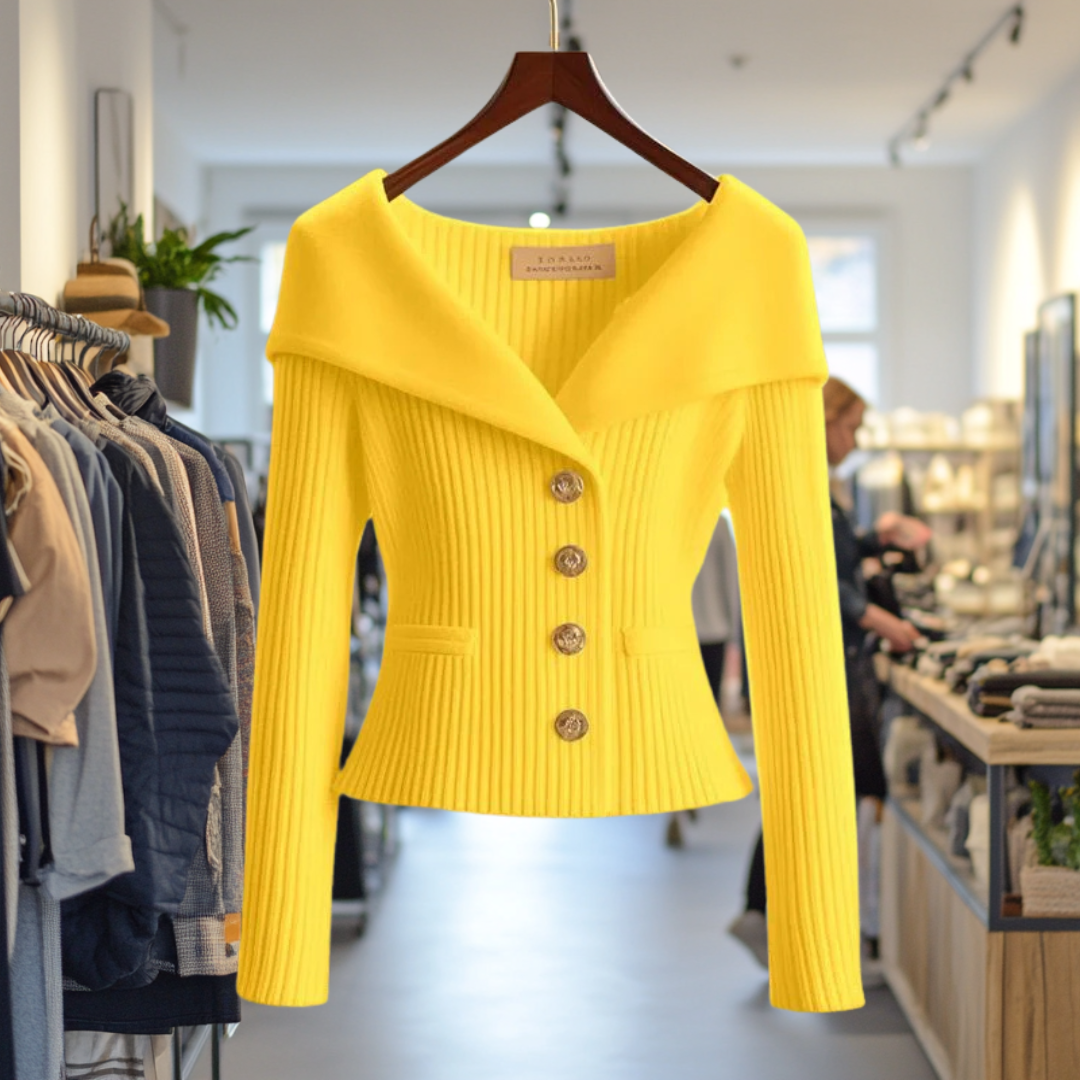 Gilet femme épais et chaud couleur jaune citron - PanierRoyale