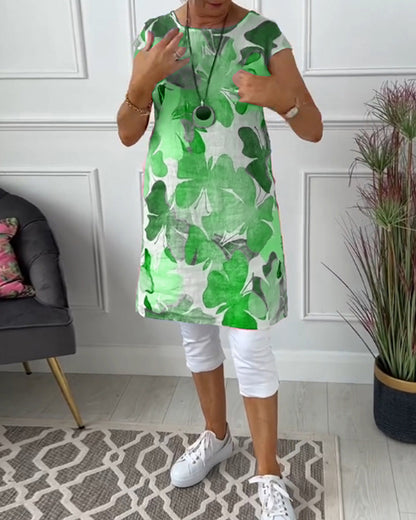 Robe Femme Fluide Imprimée Coupe Décontractée Estivale