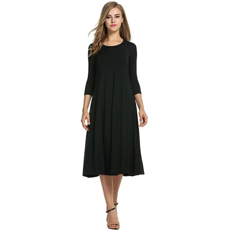 Robe Femme Chic Mi-Longue Taille Idéale - PanierRoyale