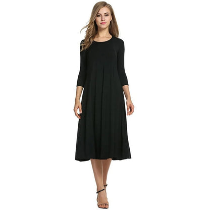 Robe Femme Chic Mi-Longue Taille Idéale - PanierRoyale