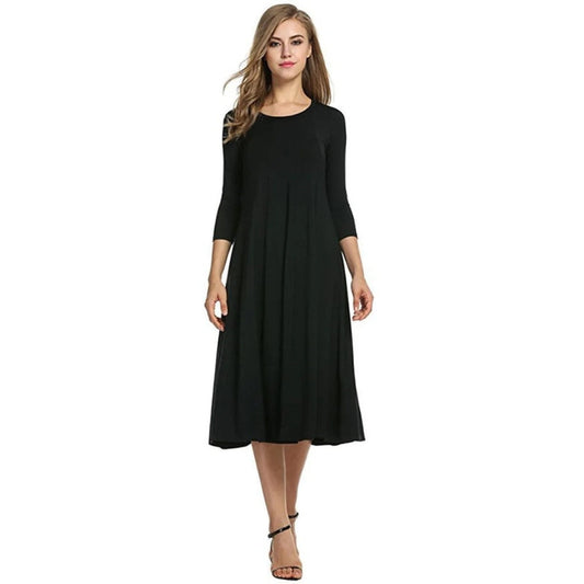 Robe Femme Chic Mi-Longue Taille Idéale - PanierRoyale