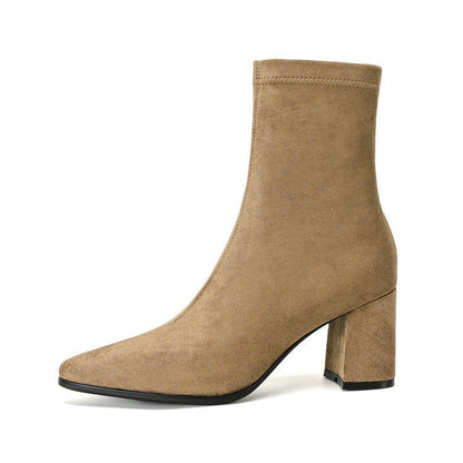 Bottes Femmes Confort Chaussures Zippées pour Ville