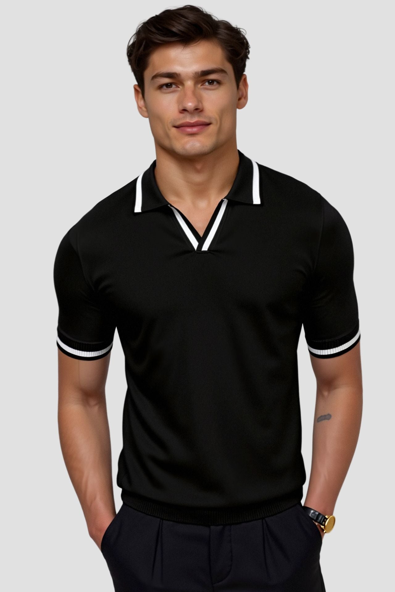 Chemise Polo Homme Contraste Élégant et Moderne