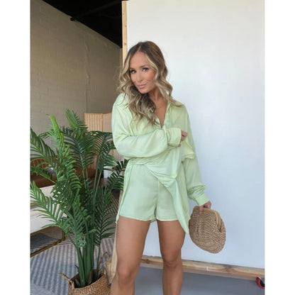 Robe Chemisier Féminine à Ceinture Élastique