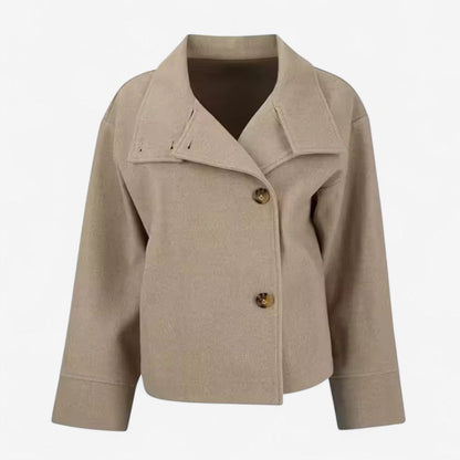 Manteau Femme Long Manches avec Col Montant Élégant