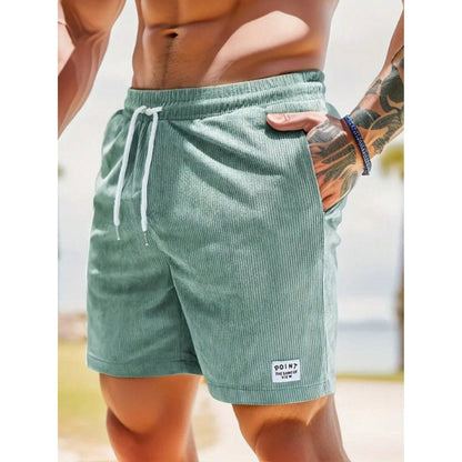 Pantalon Court Décontracté avec Poches et Ceinture Élastique