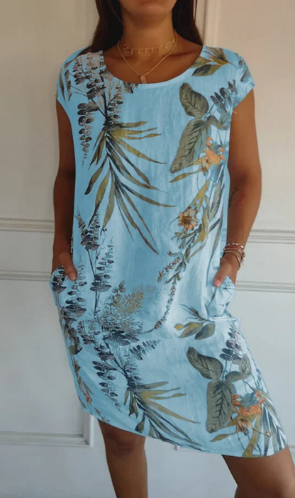 Robe fluide Femme Imprimé Végétal Poches