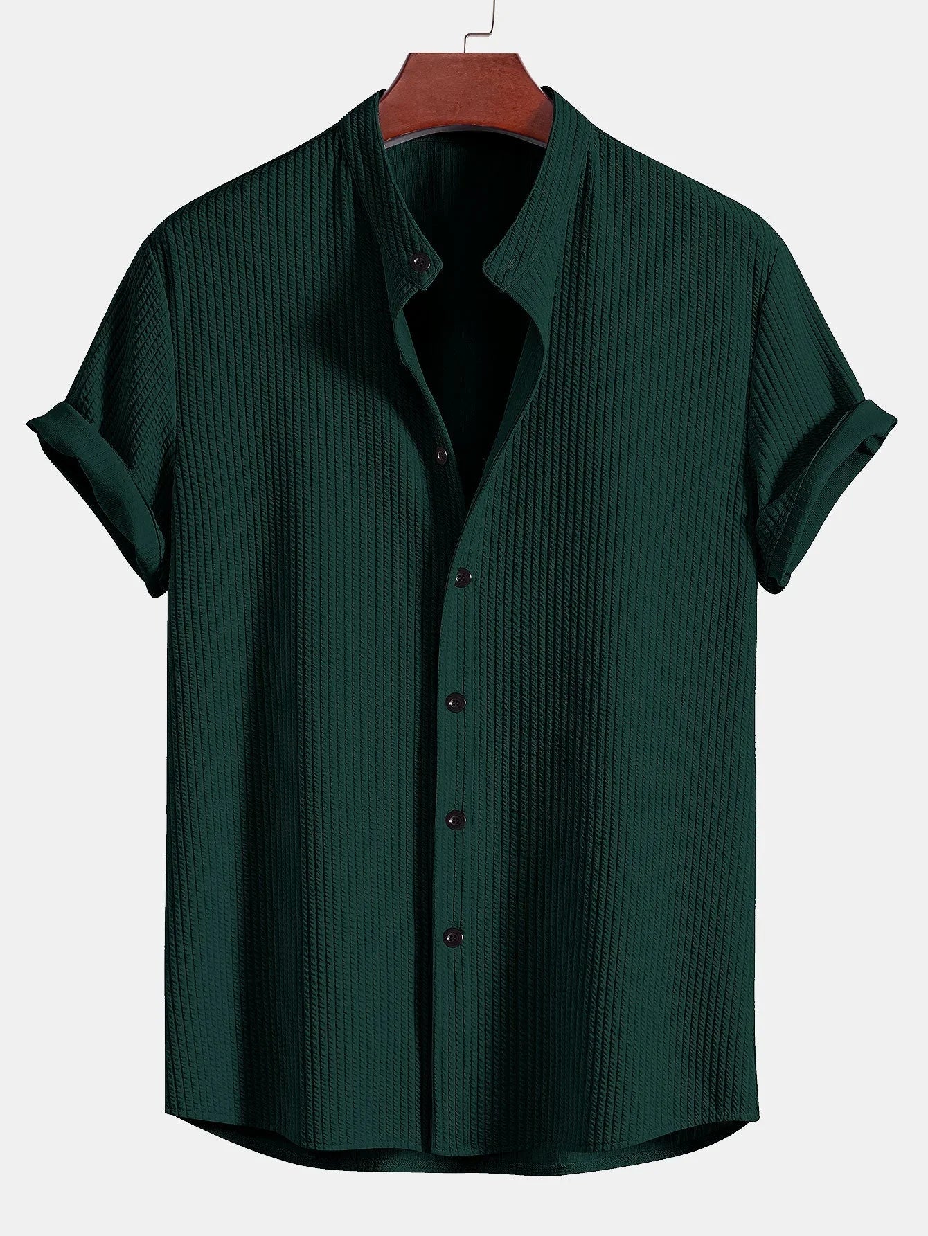 Chemise Polo Homme Lin Coton Classique avec Col Montant