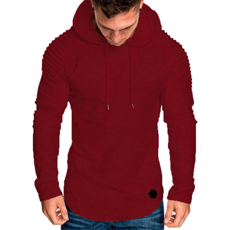 Sweat à Capuche Homme Streetwear avec Manches Côtelées