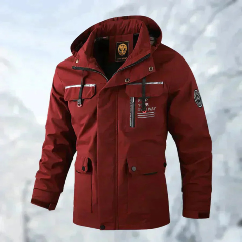 Veste imperméable hiver homme à capuche chauffée