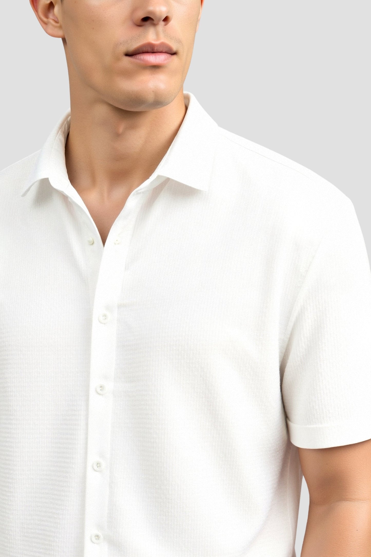 Chemise Lin Cuir Court Manches Été
