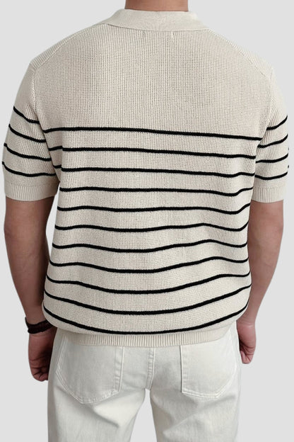 Chemise Polo Homme Rayée Manches Courtes Classique et Polyvalent