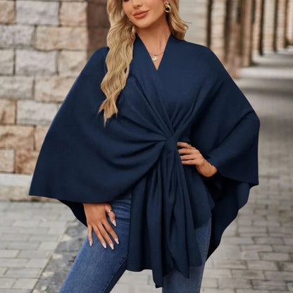 Top femme cape décolleté avec nœud devant