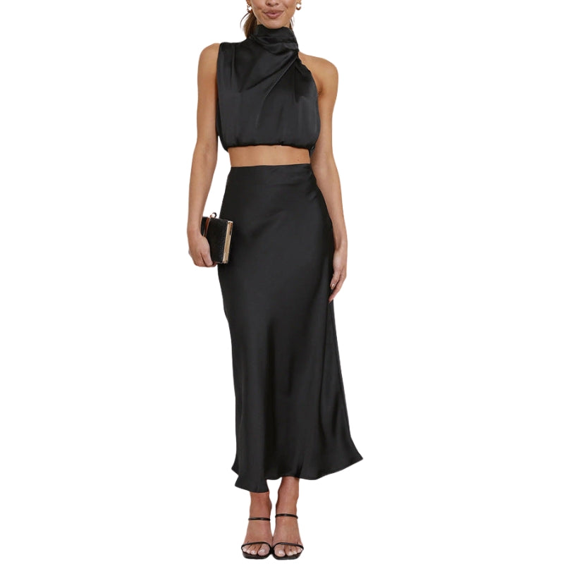 Robe Été Décolletée avec Jupe Légère et Top Plunging