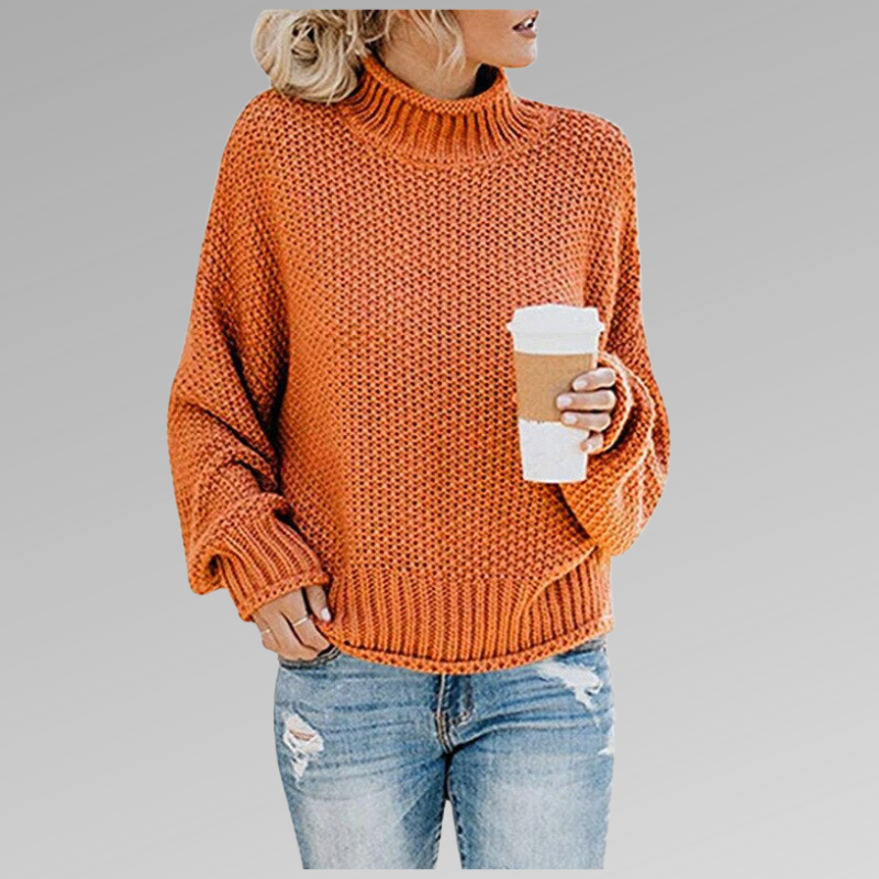 Pull Femme Tricoté Coloré Col Roulé Élégant - PanierRoyale