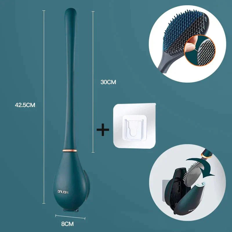 Brosse WC Longue Poignée Douce et Résistante