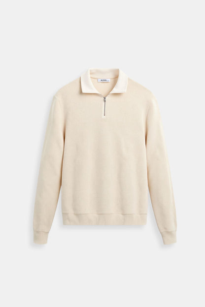 Pull à Capuche avec Fermeture Éclair et Col Contraste - BerlinGlamour