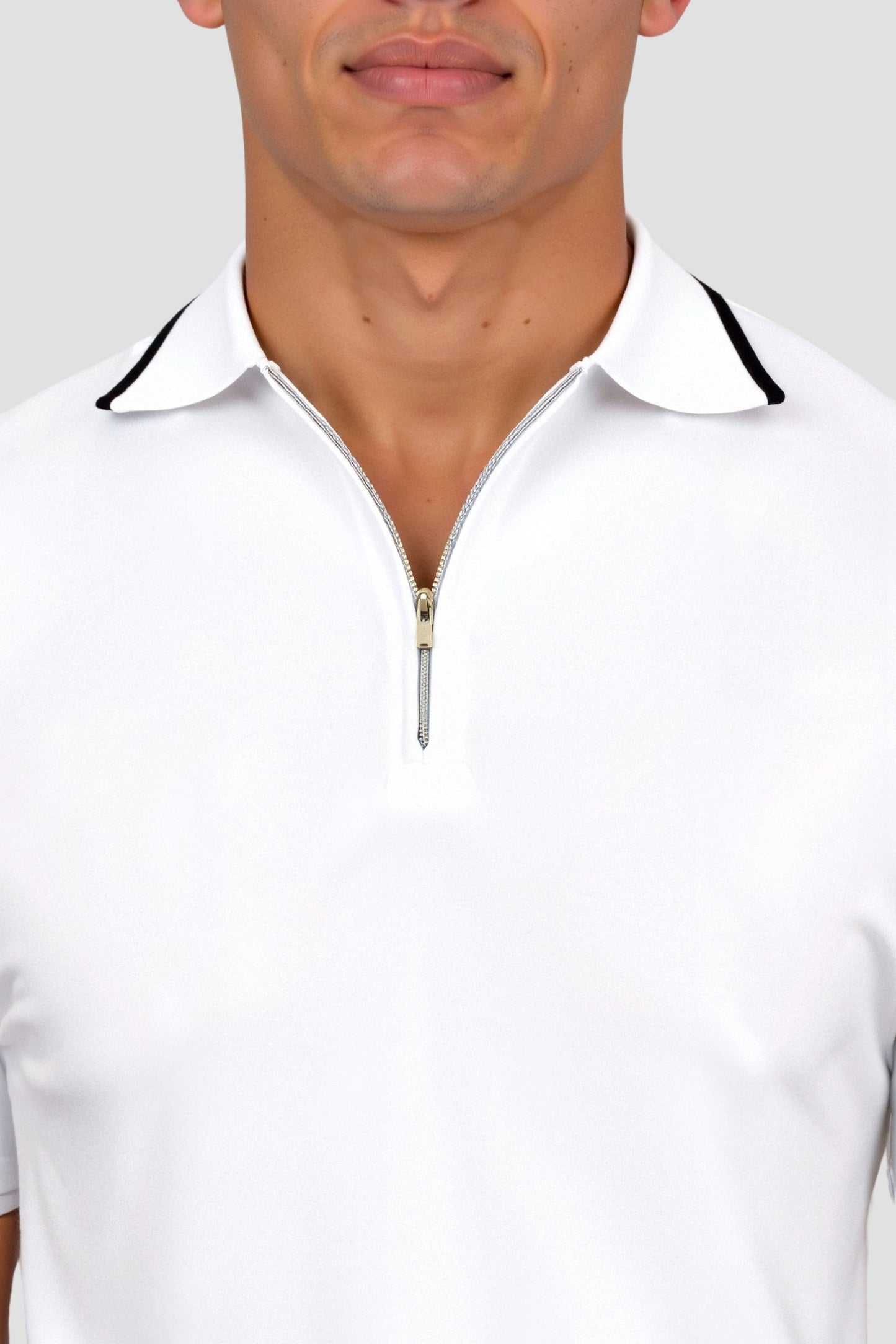 Chemise Polo Classique à Fermeture Éclair Contraste