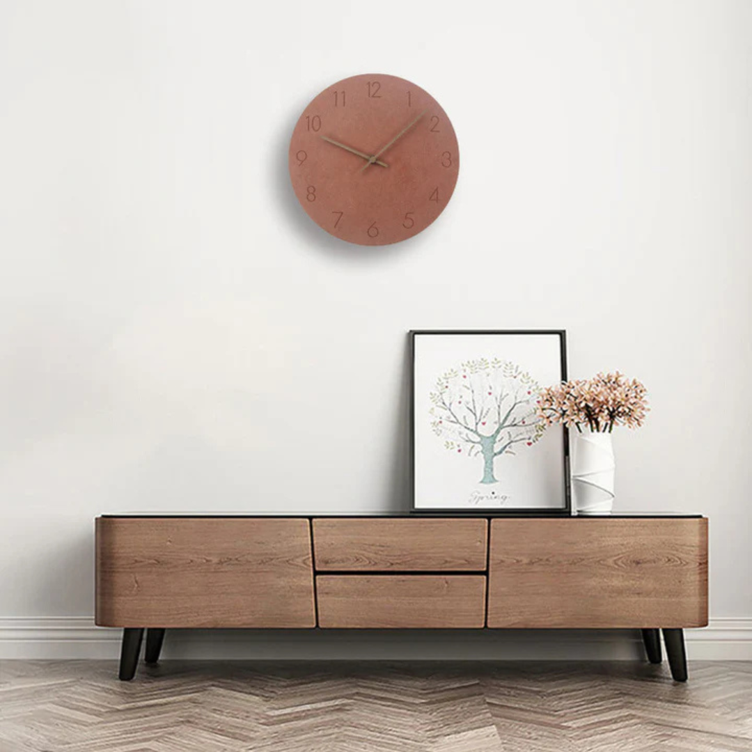 Horloge Murale en Bois avec Chiffres Blancs Moderne - PanierRoyale
