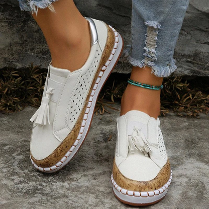 Chaussures Loafers Homme Élégantes à Pompons en Cuir