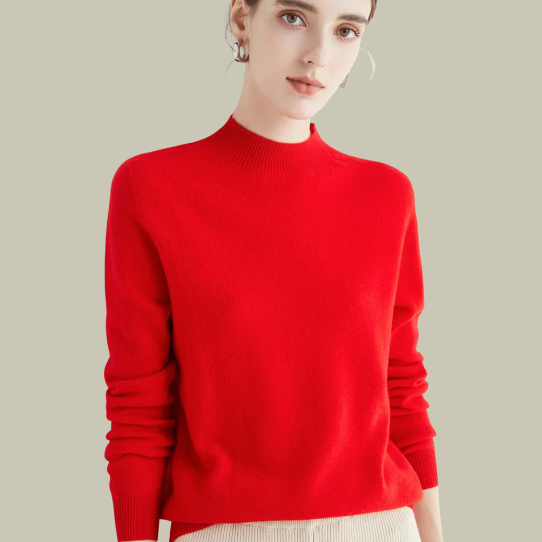 Pull Femme Col Rond en Laine Mérinos Chaud pour Hiver
