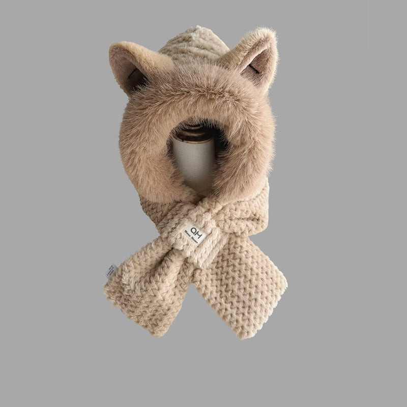 Écharpe et Cagoule Hiver Réversible pour Femme et Enfant