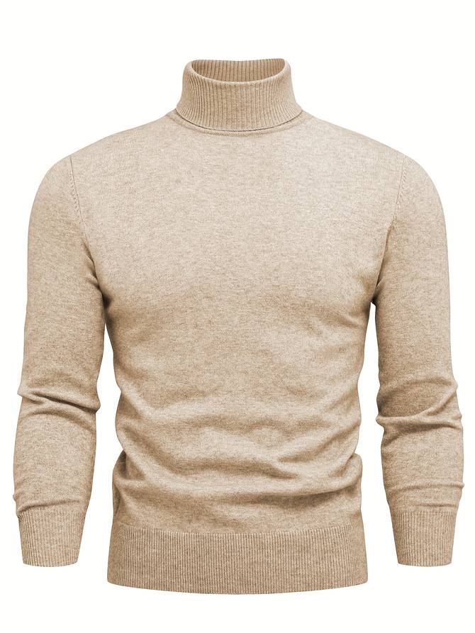 Pull Homme Col Roulé Chic Noir