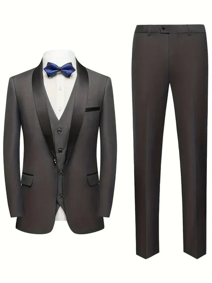 Costume Homme 3 Pièces Noir Classique Mariage