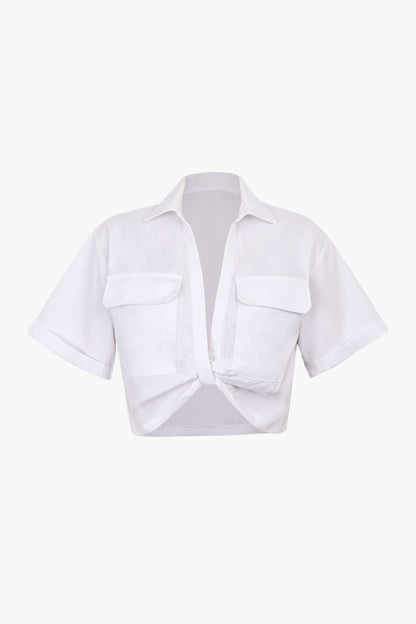 Chemise Femme Manches Courtes Col Chemisé Moderne - BerlinGlamour