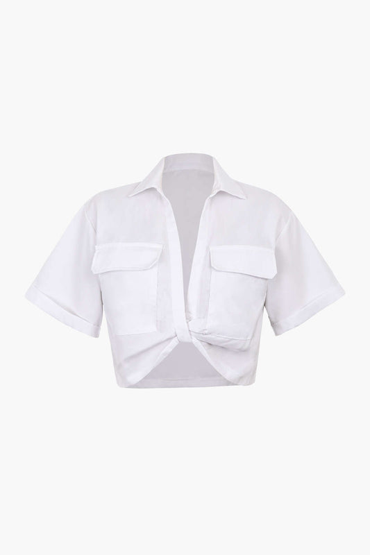 Chemise Femme Manches Courtes Col Chemisé Moderne - BerlinGlamour