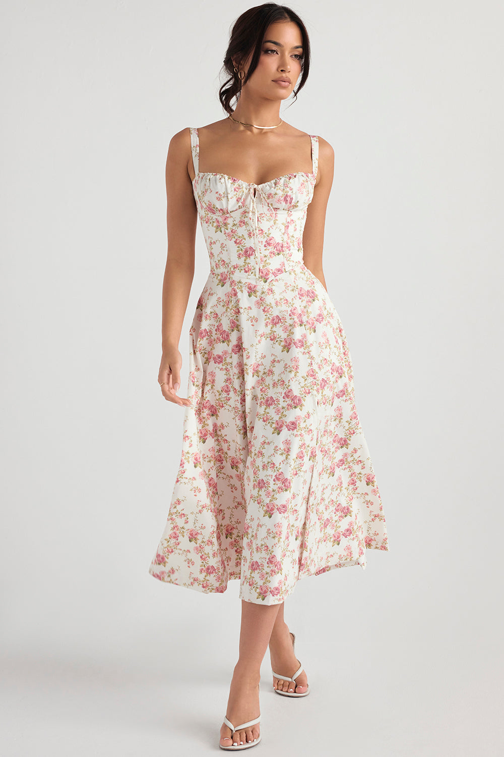 Robe Fuchsia Courte Taille Évasée Féminine