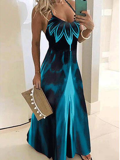 Robe Longue Été Rouge à Fleurs pour Femme