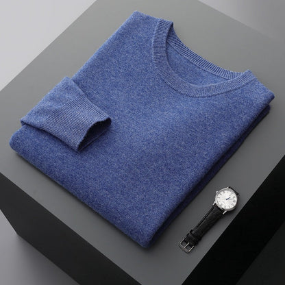 Pull Col Rond Cachemire Doux Hiver Homme