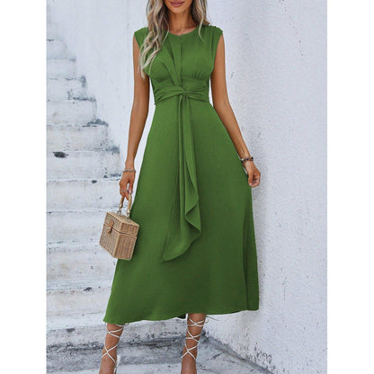 Robe longue Femme Sans Manches Taille Drapée