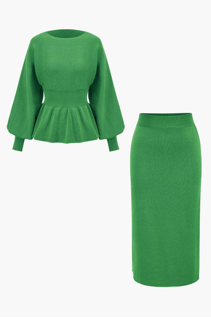 Robe Ensemble Élégant Peplum et Jupe Pencil