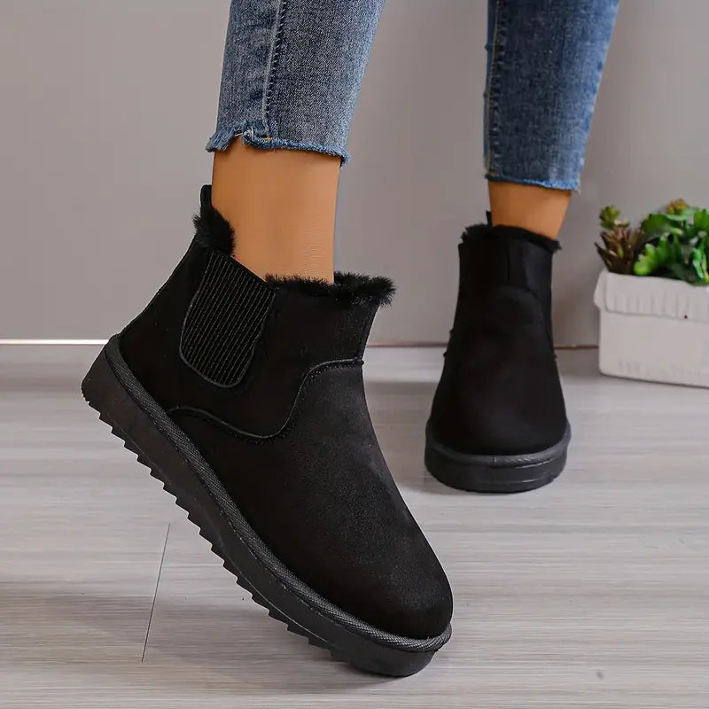 Bottines Femmes Hiver Doublées Fourrure Chauffantes