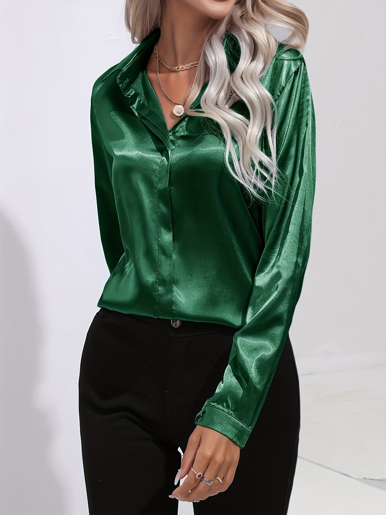Chemise Femme en Soie Élégante Manches Longues