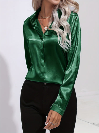 Chemise Femme en Soie Élégante Manches Longues