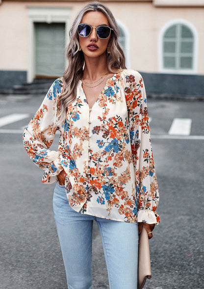 Blouse Florale Décontractée pour Femme