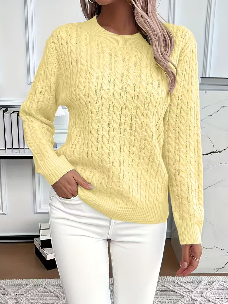 Pull Femme Tricot Chaud Motif Coeur Hiver