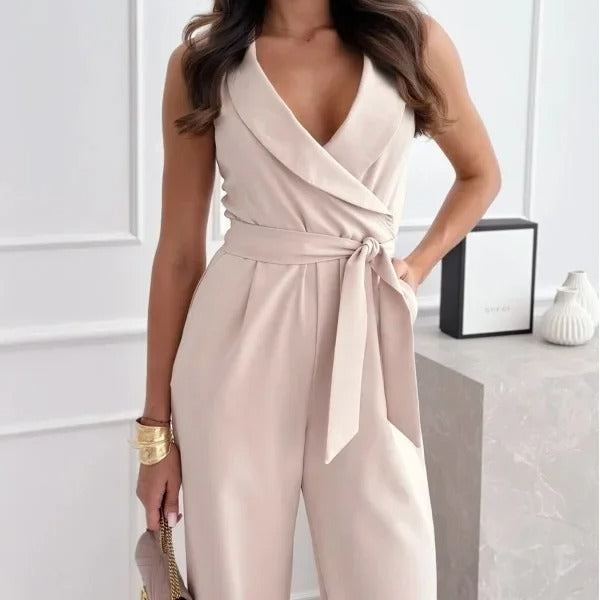 Robe Combinaison Élégante à Ceinture